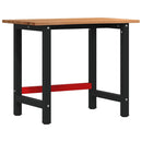 arbejdsbænk 100x60x81,5 cm massivt egetræ lysebrun
