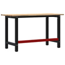 arbejdsbænk 140x60x81,5 cm massivt egetræ