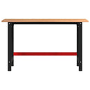 arbejdsbænk 140x60x81,5 cm massivt egetræ rektangulær lysebrun