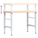 arbejdsbænk 100x60x(73-99,5) cm massivt egetræ rektangulær