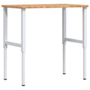 arbejdsbænk 100x60x(71,5-98) cm massivt egetræ rektangulær