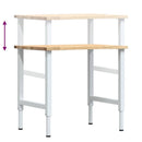 arbejdsbænk 80x60x(71,5-98) cm massivt egetræ