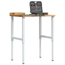 arbejdsbænk 80x60x(71,5-98) cm massivt egetræ