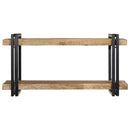 væghylde 90x33x45 cm massivt ru mangotræ