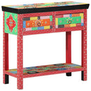 Konsolbord med skuffe med opbevaring Flerfarvet 80 x 35 x 76 cm