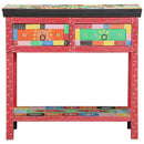 Konsolbord med skuffe med opbevaring Flerfarvet 80 x 35 x 76 cm