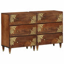 Sideboard 2 pcs honningfarvet 60 x 33 x 75 cm Massivt mangotræ