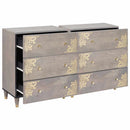 Sideboard med skuffe 2 pcs Grå 60 x 33 x 75 cm Massivt mangotræ