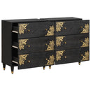 Sideboard med hylde 2 pcs Sort 60 x 33 x 75 cm Massivt mangotræ