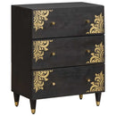 Sideboard med hylde 2 pcs Sort 60 x 33 x 75 cm Massivt mangotræ