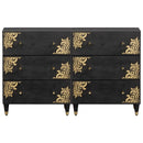 Sideboard med hylde 2 pcs Sort 60 x 33 x 75 cm Massivt mangotræ