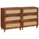 Sidetabel Sæt 2 pcs Brun 60 x 33,5 x 75 cm Massivt mangotræ