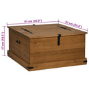 opbevaringskiste HALDEN 91x91x47 cm massivt fyrretræ