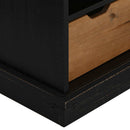 tv-bord HALDEN med skydedør 110x40x60 cm massivt træ sort