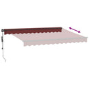 markise med LED-lys 350x250 cm automatisk betjening bordeaux