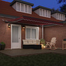 markise med LED-lys 400x300 cm automatisk betjening bordeaux