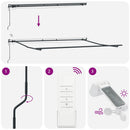 markise med LED-lys 500x300 cm automatisk betjening bordeaux