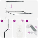 markise med LED-lys 300x250 cm automatisk betjening brun
