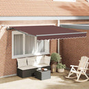markise med LED-lys 300x250 cm automatisk betjening brun