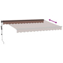 markise med LED-lys 350x250 cm automatisk betjening brun
