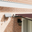 markise med LED-lys 400x300 cm automatisk betjening brun