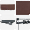 markise med LED-lys 400x300 cm automatisk betjening brun