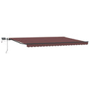 markise med LED-lys 500x300 cm automatisk betjening brun