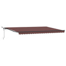 markise med LED-lys 500x300 cm automatisk betjening brun