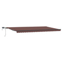 markise med LED-lys 600x300 cm automatisk betjening brun