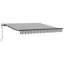 markise 300x250 cm automatisk betjening antracitgrå og hvid