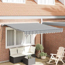 markise 300x250 cm automatisk betjening antracitgrå og hvid