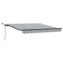 markise m. LED 300x250 cm automatisk betjening antracitgrå hvid