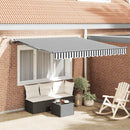 markise m. LED 300x250 cm automatisk betjening antracitgrå hvid