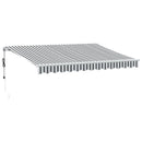 markise 350x250 cm automatisk betjening antracitgrå og hvid