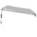 markise 350x250 cm automatisk betjening antracitgrå og hvid