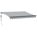 markise 350x250 cm automatisk betjening antracitgrå og hvid