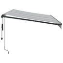markise 350x250 cm automatisk betjening antracitgrå og hvid