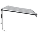 markise m. LED 350x250 cm automatisk betjening antracitgrå hvid