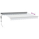 markise m. LED 350x250 cm automatisk betjening antracitgrå hvid