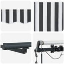 markise m. LED 400x300 cm automatisk betjening antracitgrå hvid