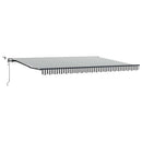 markise m. LED 450x300 cm automatisk betjening antracitgrå hvid