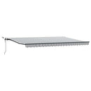 markise m. LED 500x300 cm automatisk betjening antracitgrå hvid