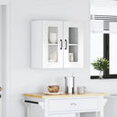 køkkenskab med vitrinelåge "Kalmar" højglans hvid konstrueret træ