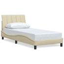 sengeramme uden madras Hanko 90x190 cm stof cremefarvet