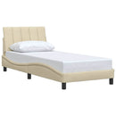 sengeramme uden madras Hanko 90x190 cm stof cremefarvet