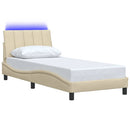 sengeramme uden madras Hanko 90x190 cm stof cremefarvet