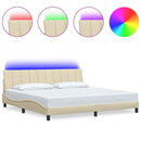 sengeramme uden madras Hanko 200x200 cm stof cremefarvet