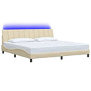 sengeramme uden madras Hanko 200x200 cm stof cremefarvet