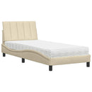 seng med madras Hanko 80x200 cm stof cremefarvet