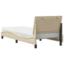seng med madras Hanko 80x200 cm stof cremefarvet